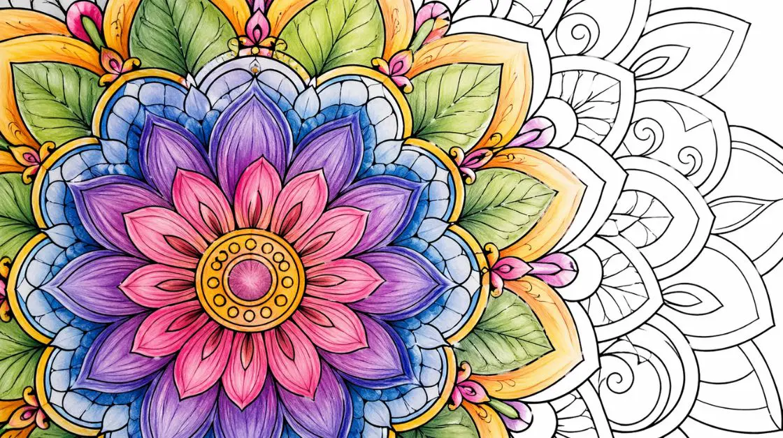 floral mandala coloring pages 