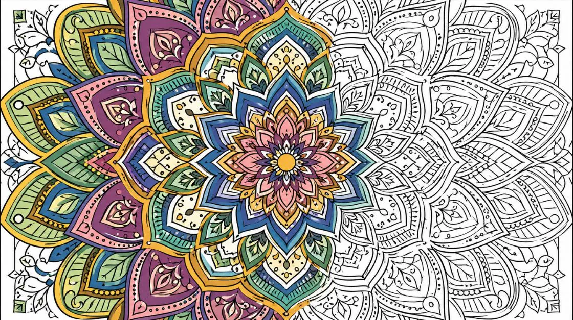 Printable geometric mandala coloring pages for adults with intricate symmetrical patterns