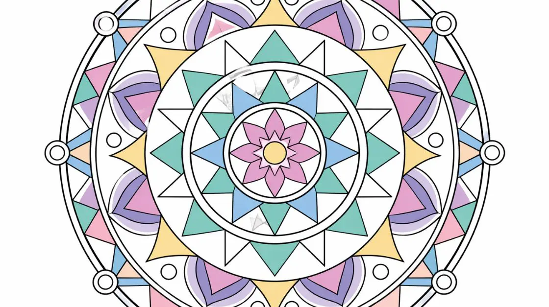 geometric free mandala coloring pages printable structured mandala patterns PDF