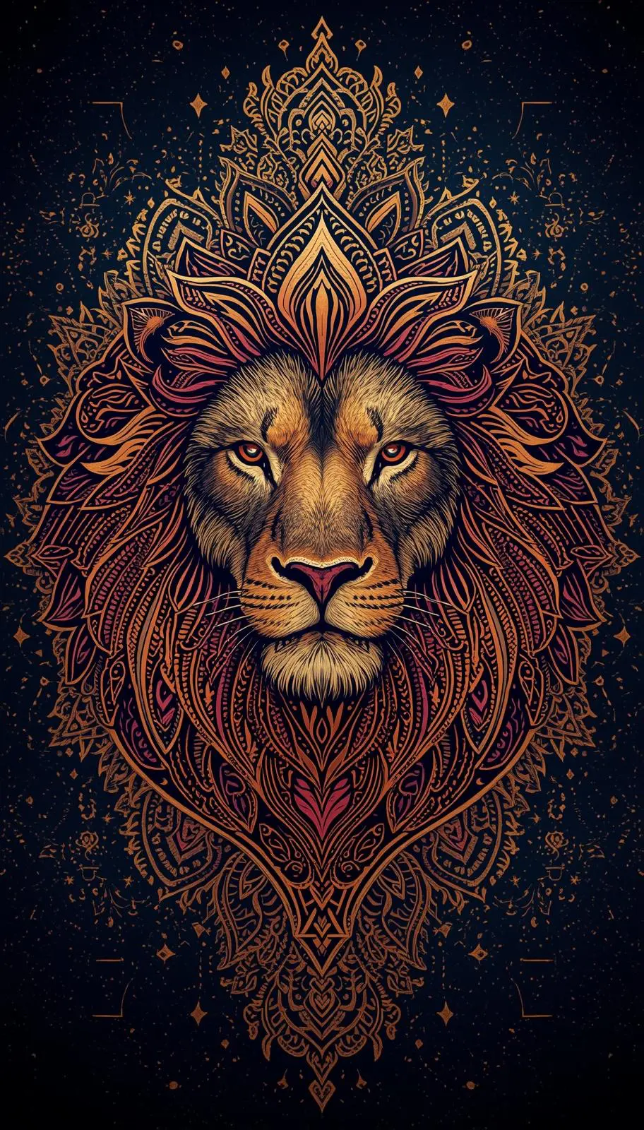 animal coloring pages for adults featuring detailed lion mandala design
