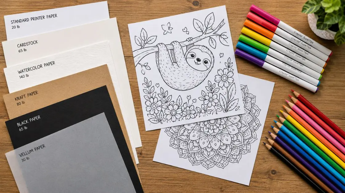 Best paper for printing coloring pages — comparison of cardstock, copy paper, and mixed media paper