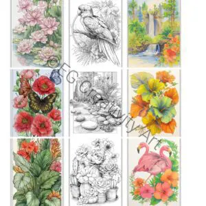 Tropical Garden Escape -15 tropical coloring pages