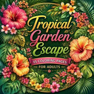 Tropical Garden Escape -15 tropical coloring pages