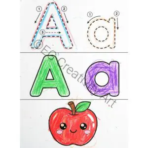 Printable alphabet tracing worksheets showing uppercase and lowercase letters A to Z on white background sampler