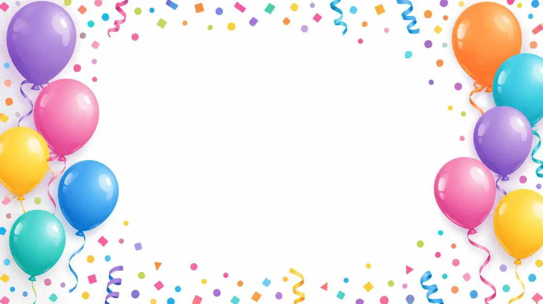 Printable birthday thank you card with colorful confetti and balloon design