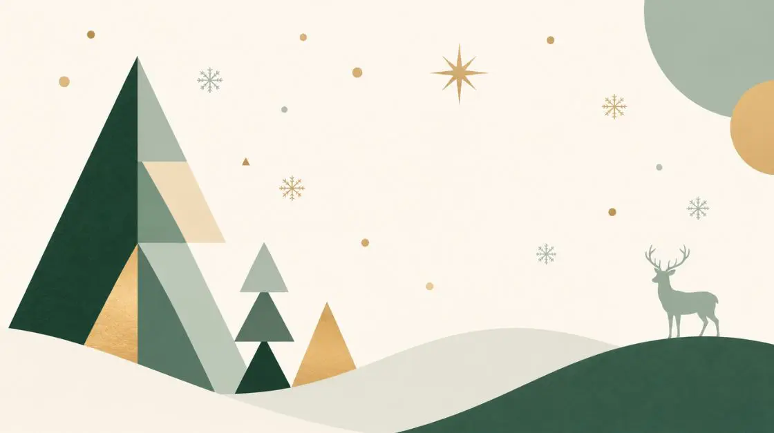 Modern minimal free holiday card template with clean geometric pattern and simple seasonal greeting