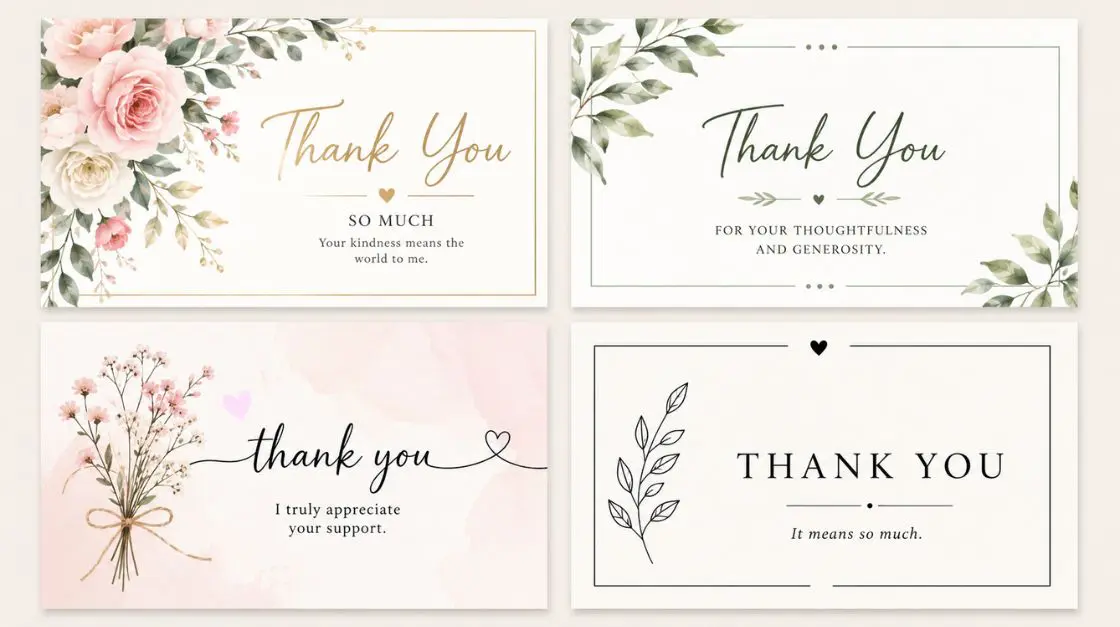 free printable thank you cards elegant minimalist