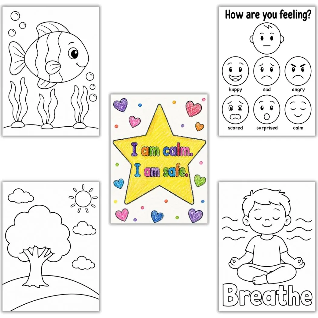 calm corner coloring pages emotional regulation coloring pages calm down corner printables