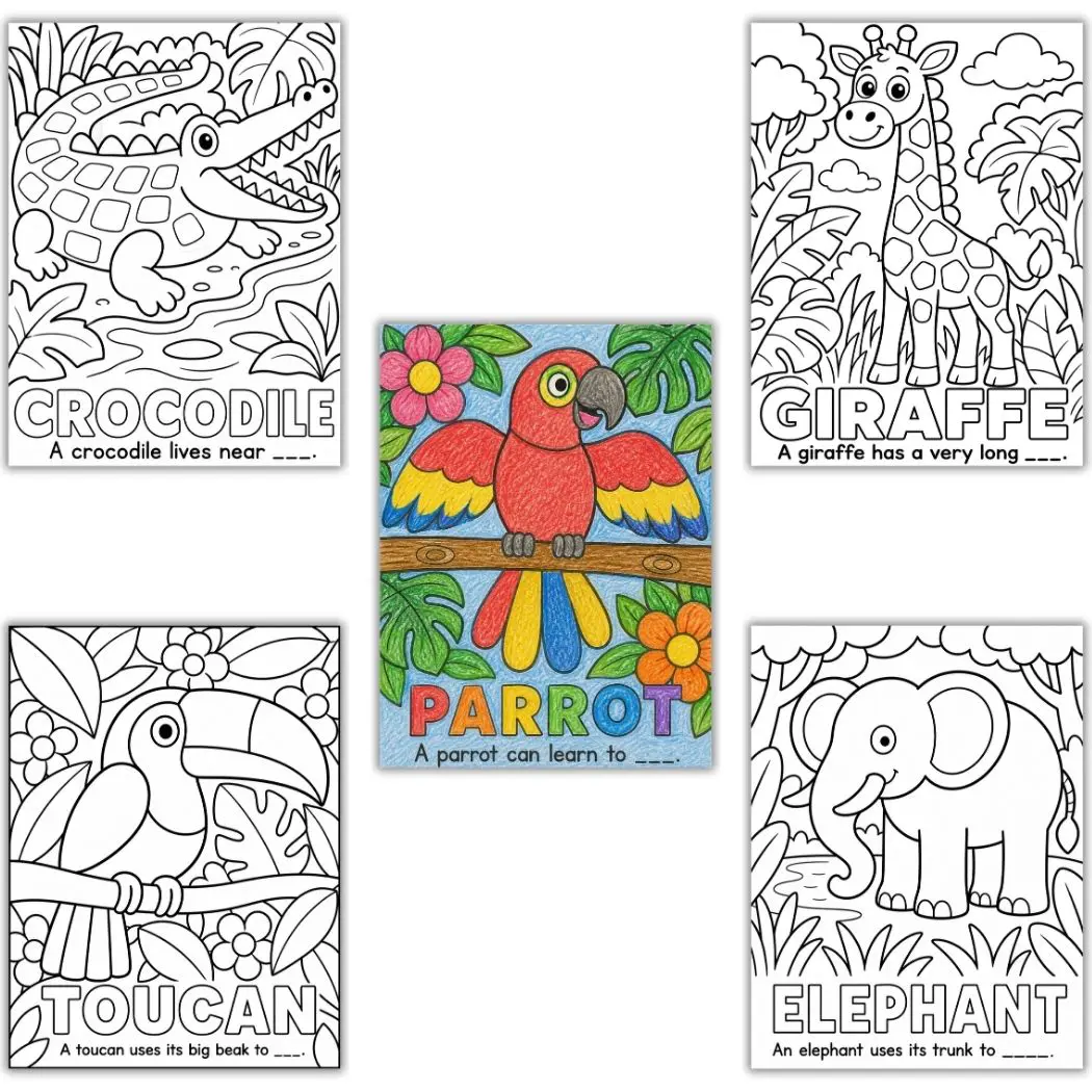 jungle animal coloring pages animals in the jungle coloring pages safari coloring page