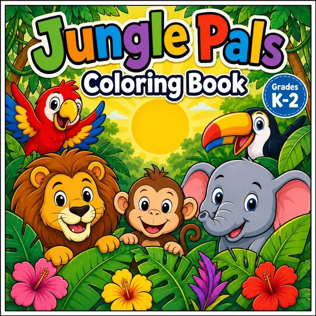 Jungle Animal Coloring Pages for Kids | Ages 4–8 Printable PDFs