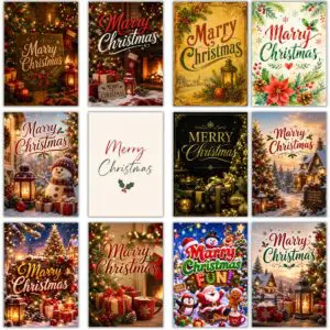 Printable Christmas Cards — Foldable Holiday Sampler