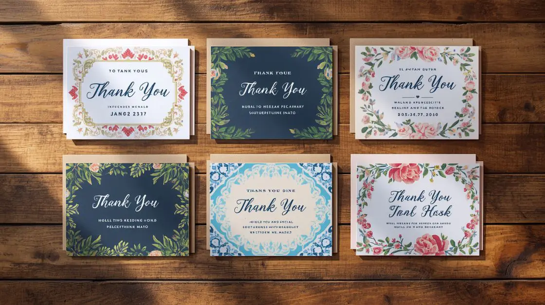 Different printable thank you card styles — floral, minimalist, boho, and classic designs for every occasion