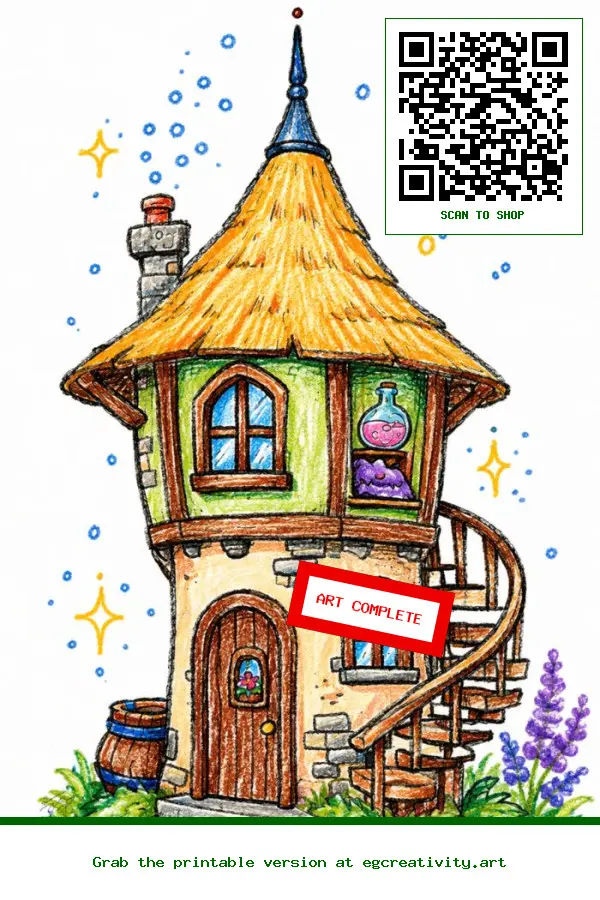 Finished Work: 50 Whimsical Cottage Coloring Pages