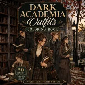 Dark Academia Outfits Coloring Book – Vintage PDF