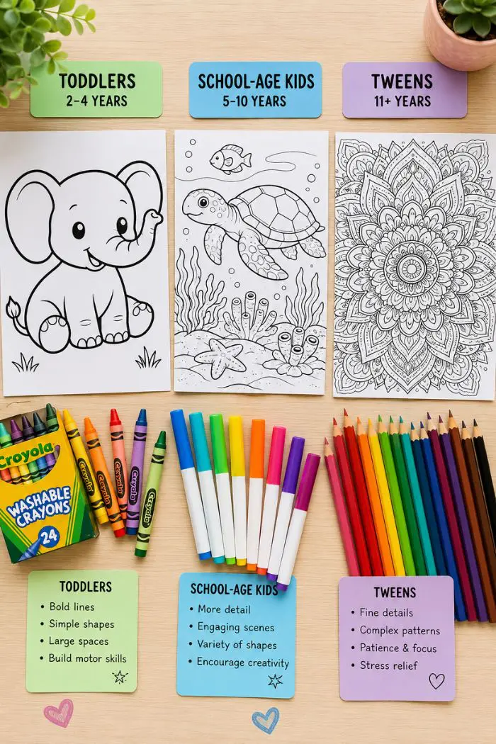coloring pages of different complexity levels