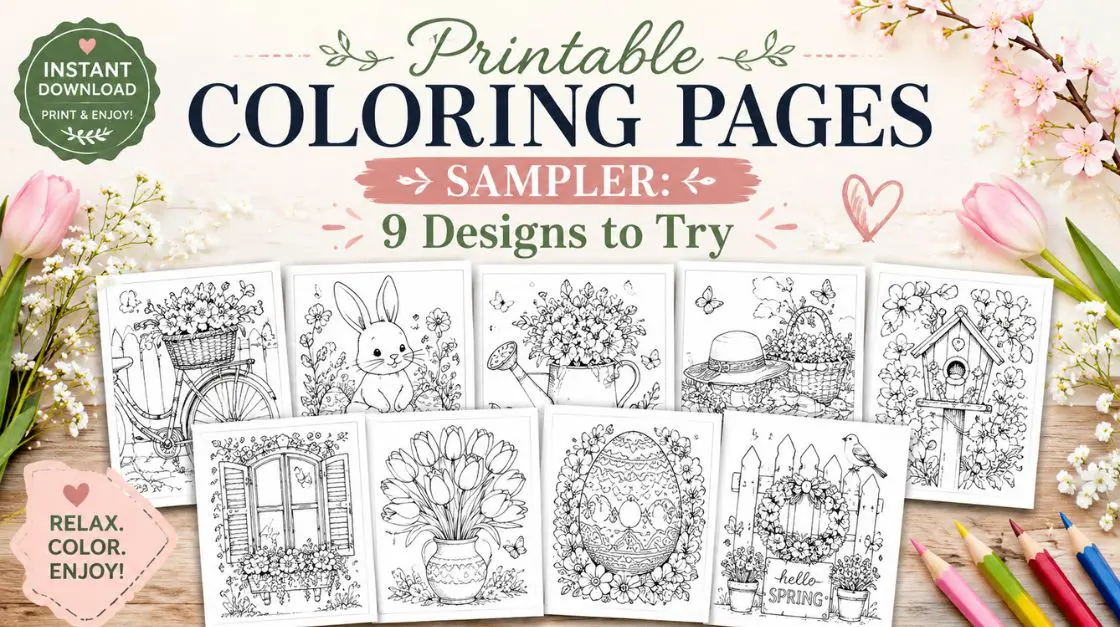printable coloring pages sampler