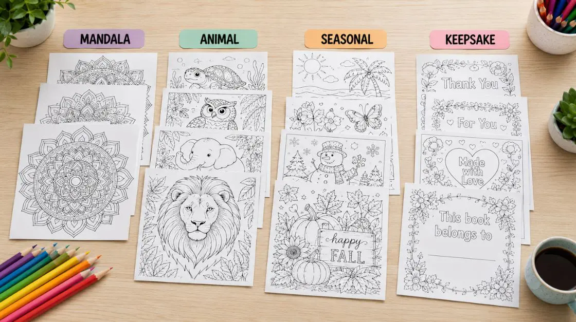 types of coloring pages and best printer settings for each