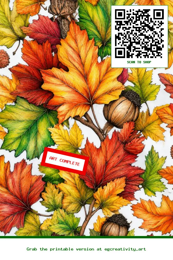 Finished Work: 35 Stunning Autumn Leaves Coloring Pages For Adults
