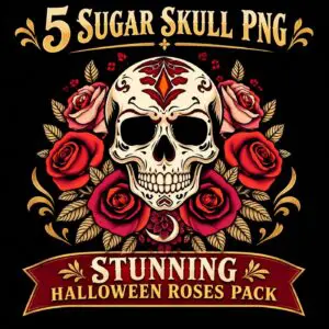 Sugar Skull PNG – Stunning Halloween Roses Pack