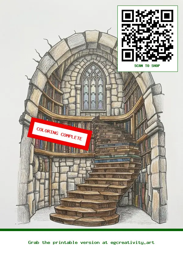 Finished Work: Dark Academia Aesthetic Coloring Book 1