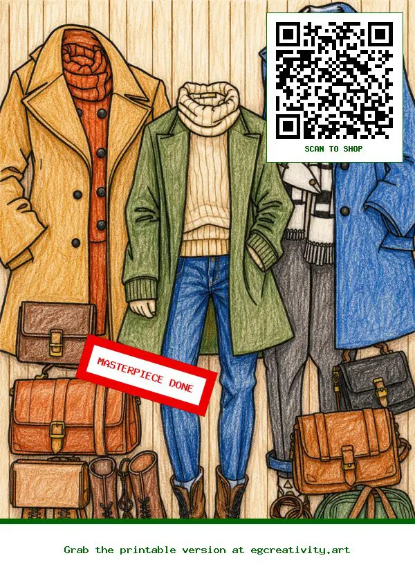Finished Work: Dark Academia Fashion Coloring Pages 1