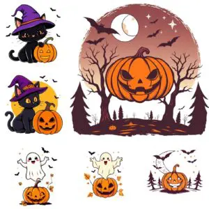 Halloween Clipart PNG Bundle – Instant Download