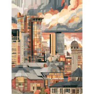 Sunset City Skyline