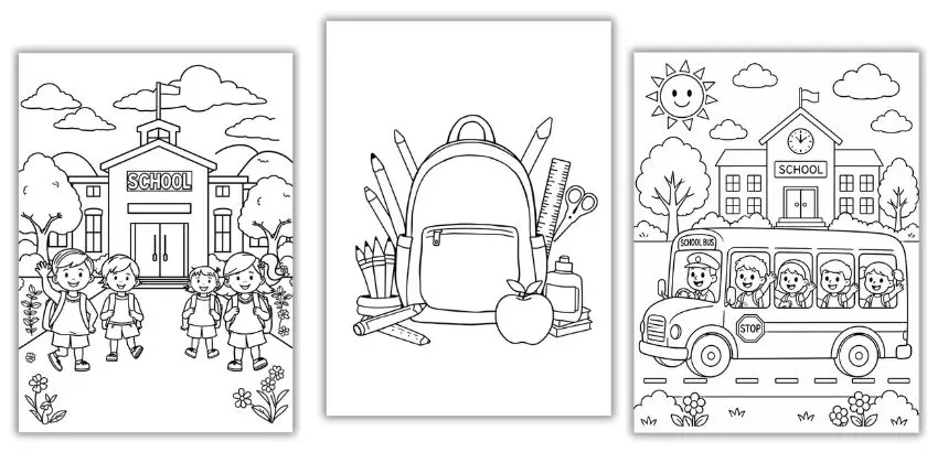 3 Free Back-To-School Coloring Pages