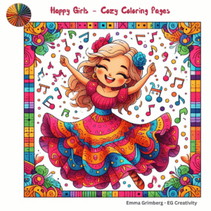 Happy Girls – Cozy Coloring pages