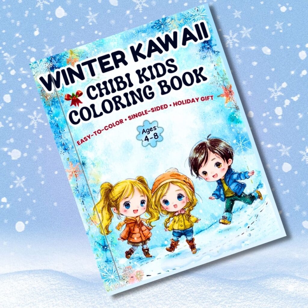 Winter Kawaii Coloring Pages: 40 Cute Christmas & Holiday Coloring Pages