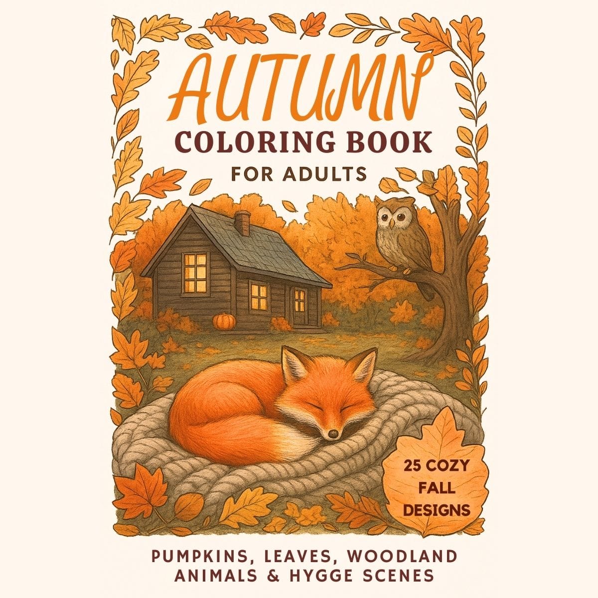 25 Printable Autumn Fall Coloring Pages – Standard Set