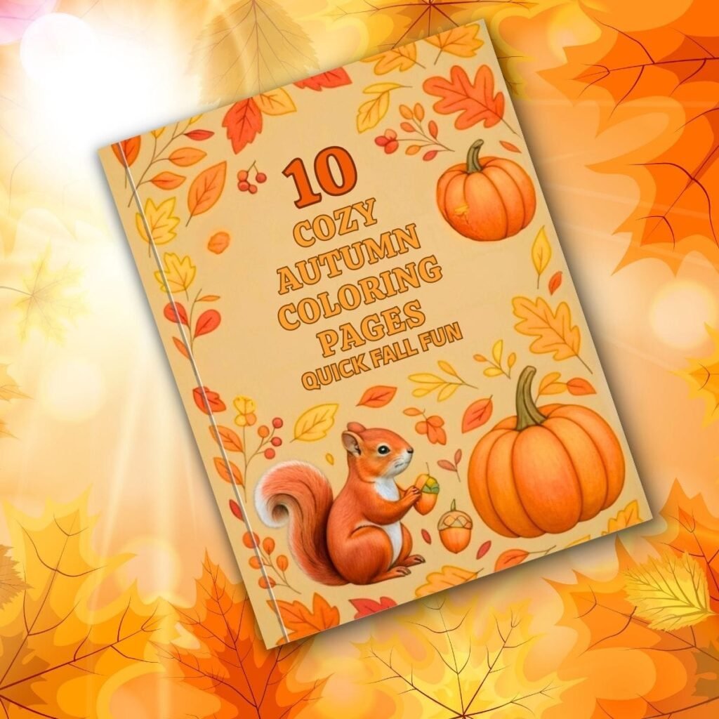 10 Fall Coloring Book Pages for Kids, Teens & Adults | Instant Download PDF