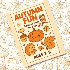Fall Coloring Book for Kids Ages 3-8