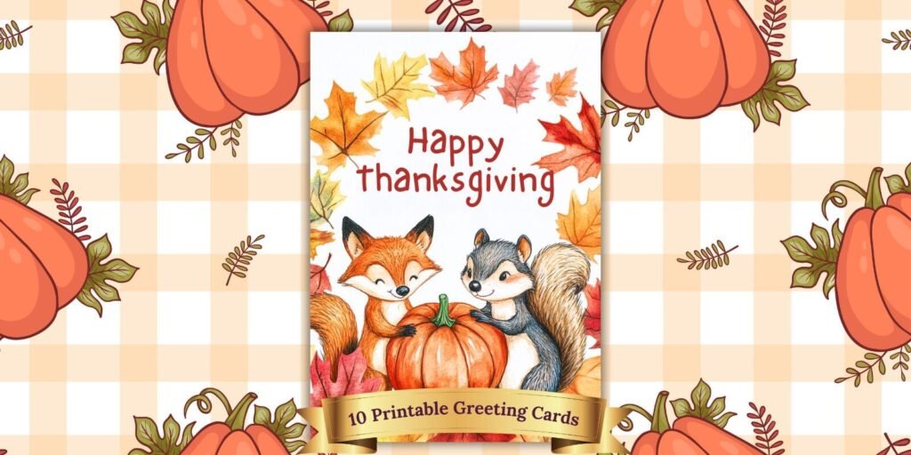Printable Thanksgiving Cards Set of 10