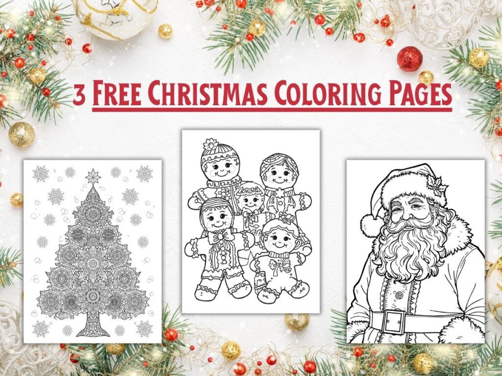 3 free Christmas coloring pages 12