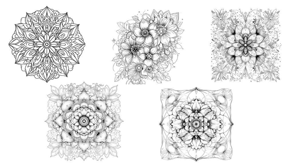 5 mandala free coloring pages