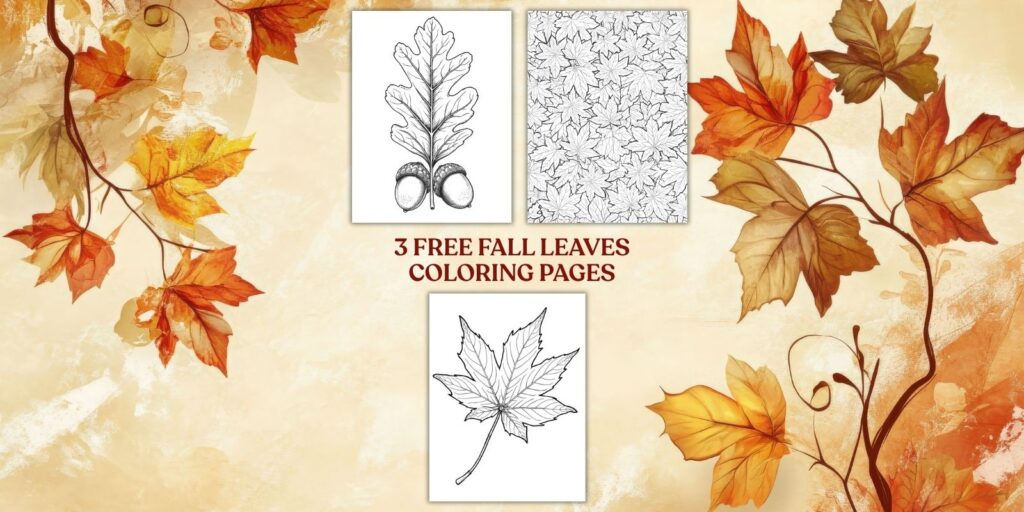 3 Free Fall leaf coloring pageg