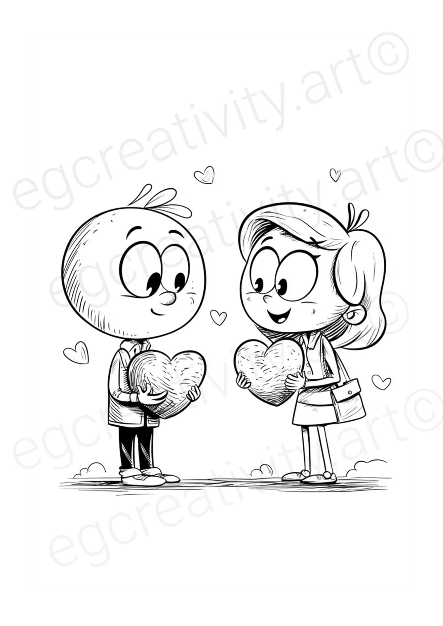 Fun Valentines Day coloring sheets perfect for classroom, party, or craft activities.