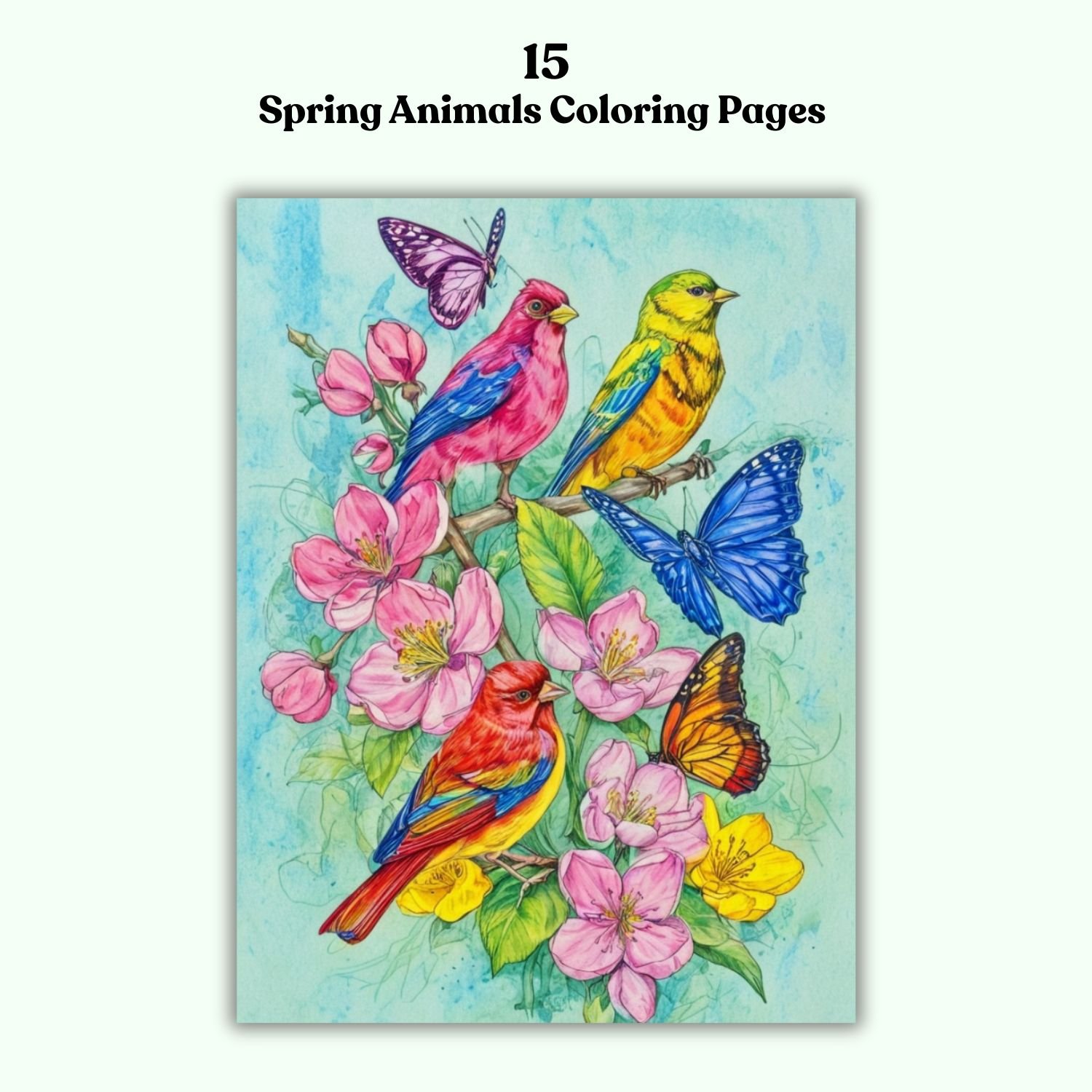 15 Spring Animals Coloring Pages – Printable Animal Coloring Book for Relaxation