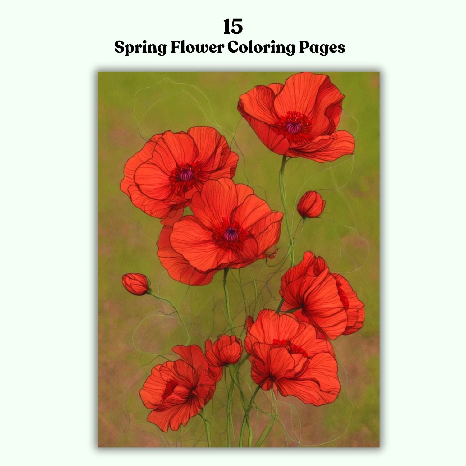 15 Spring Flower Coloring Pages – Printable A4 Floral Sheets for Relaxation & Creativity