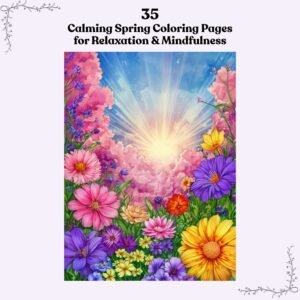 Spring Reset Coloring Kit - 35 Calming Spring Coloring Pages for Relaxation & Mindfulness