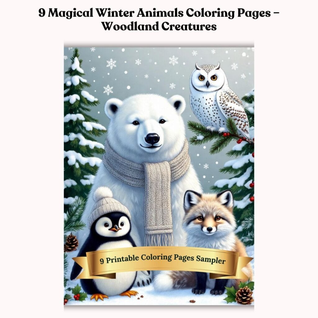 9 Magical Winter Animals Coloring Pages – Woodland Creatures