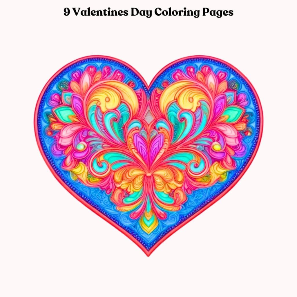 9 Valentines Day Coloring Pages – Cute Valentine Coloring Pages for Kids & Adults Sampler