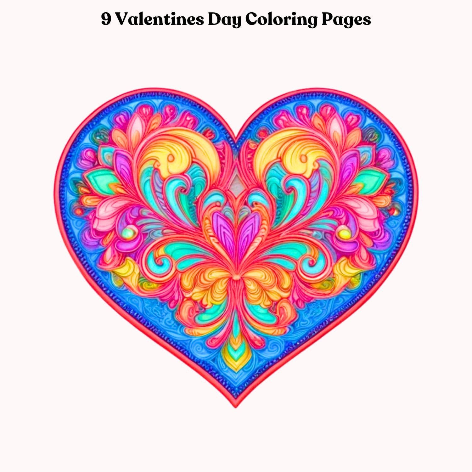 9 Valentines Day Coloring Pages – Cute Valentine Coloring Pages for Kids & Adults Sampler