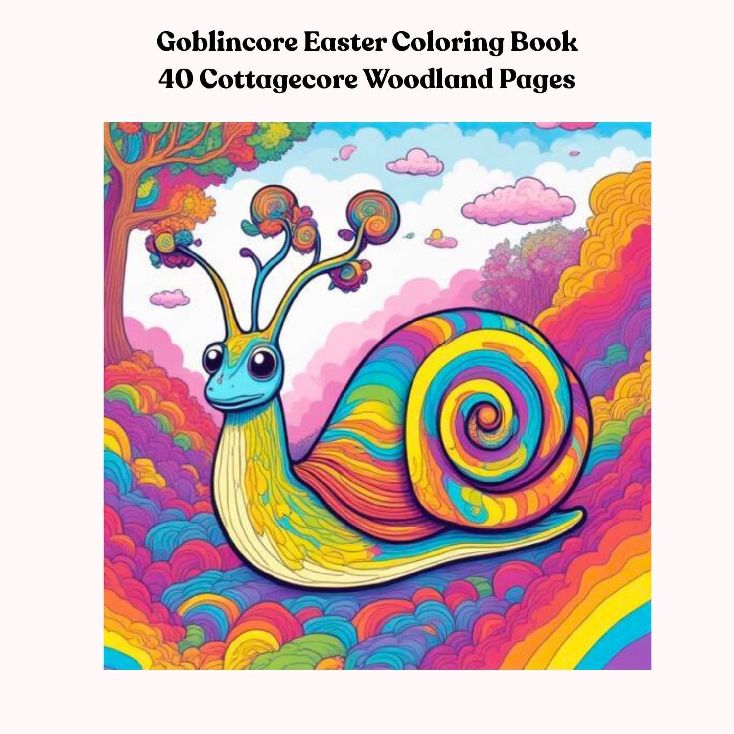 Goblincore Easter Coloring Book – 40 Cottagecore Woodland Pages