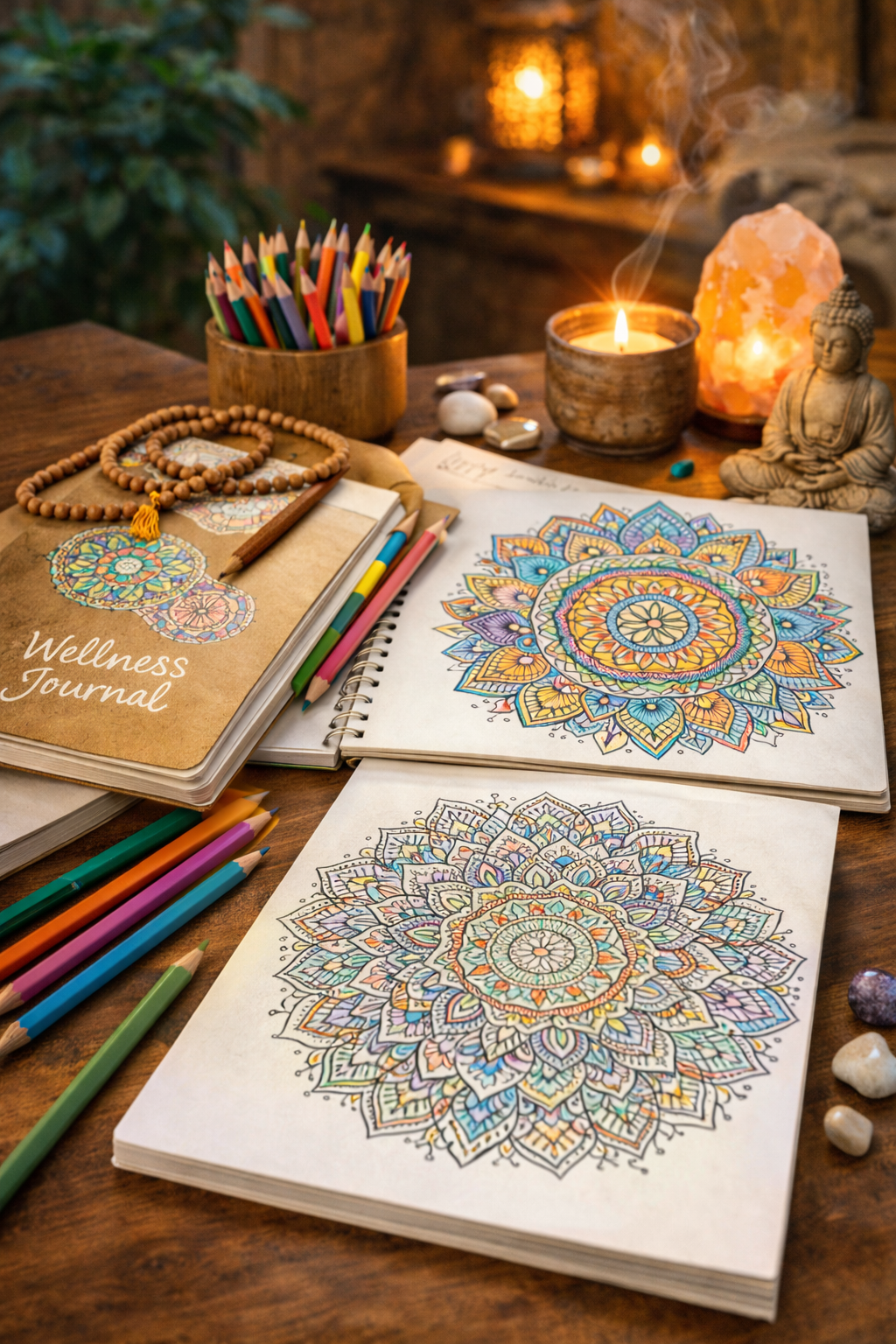 Inspiring collection of adult coloring materials
