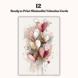 12 Minimalist Valentines Day Cards – Printable PDF