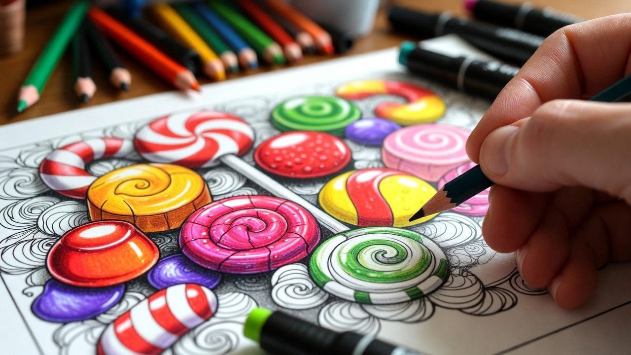 Advanced coloring tips for Gummy Dreamland candy pages.