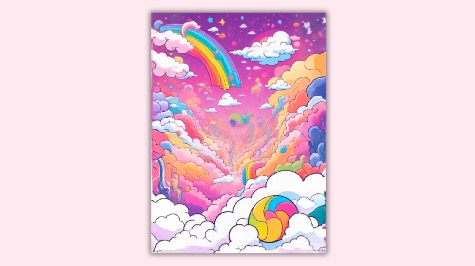 Completed Gummy Dreamland candy coloring page with bright colors - Printable Candy Coloring Pages