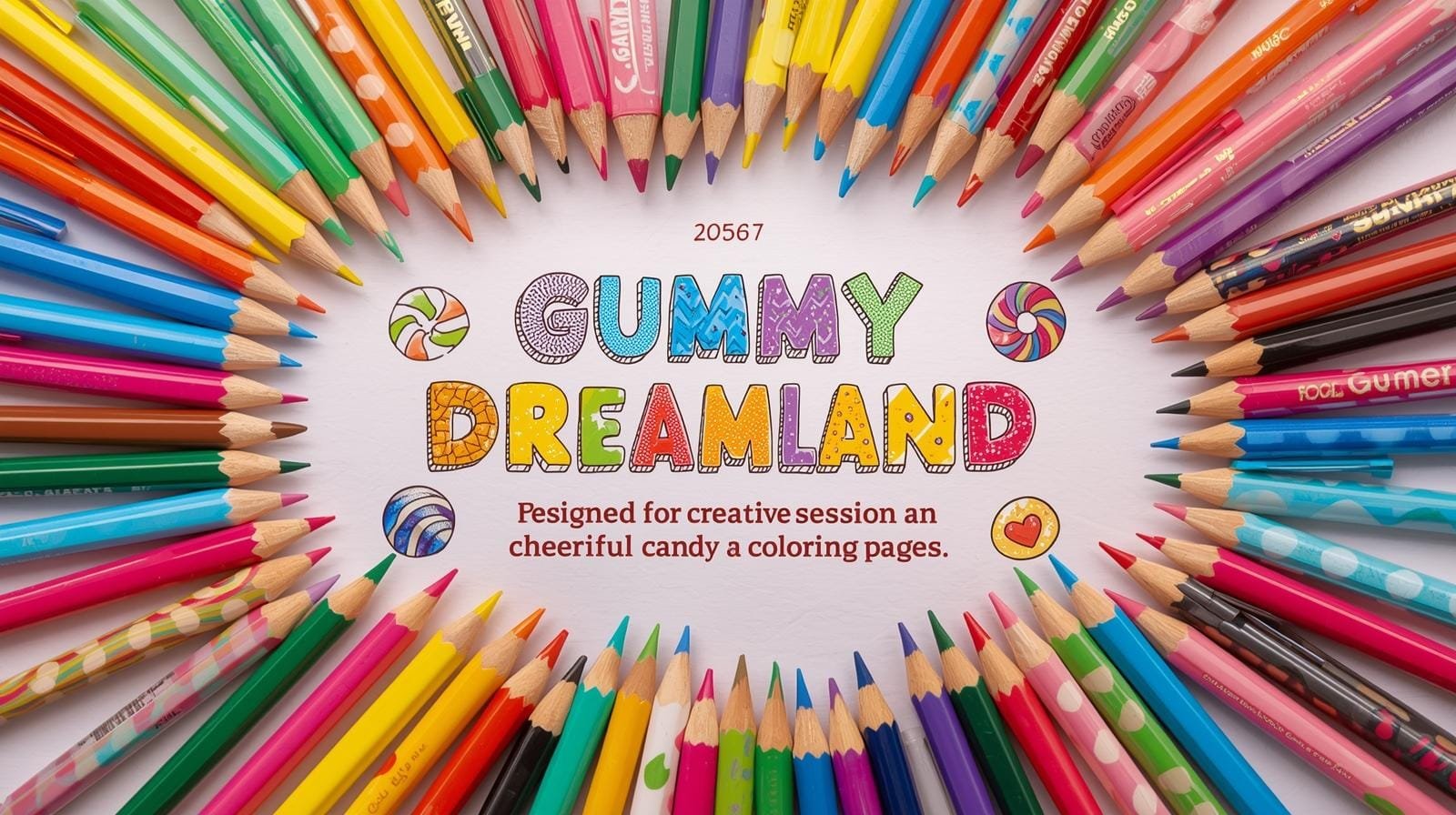 Colored pencils, markers, and gel pens ready for Gummy Dreamland candy coloring pages- Candy coloring tips